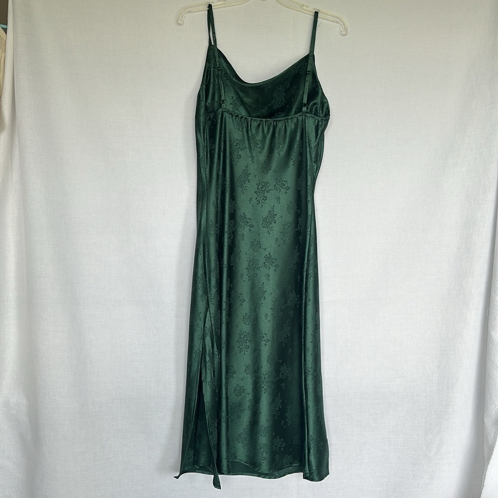 Inspired Hearts Cowl Neck Floral Midi emerald green Dress Size XL - Picture 5 of 11